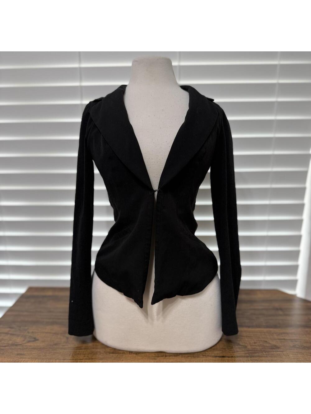 Papaya Black Fitted Peplum Blazer Jacket Size S